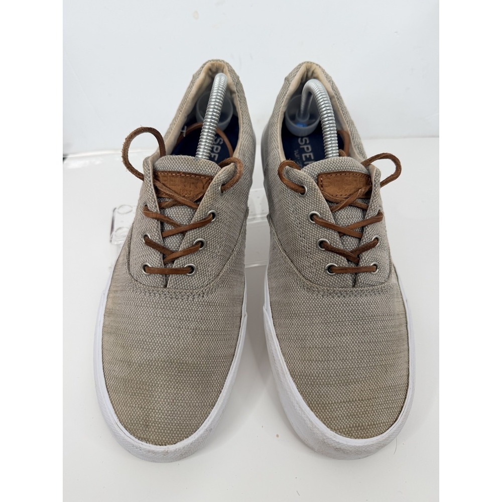 Sperry Top-Sider Gray Fabric Sneakers Men's Lace Up Casual Comfort Shoes 9.5